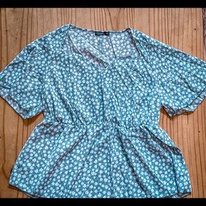 Plus Size, Butterfly Sleeve Peplum Blose, SHEIN Size 2x